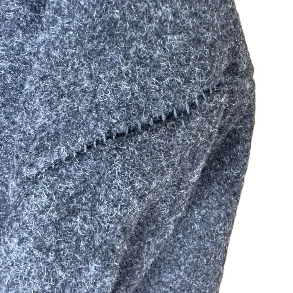 Surplus Raw Vintage Mens Wool Blend Gray Double Breasted Pea Coat Large